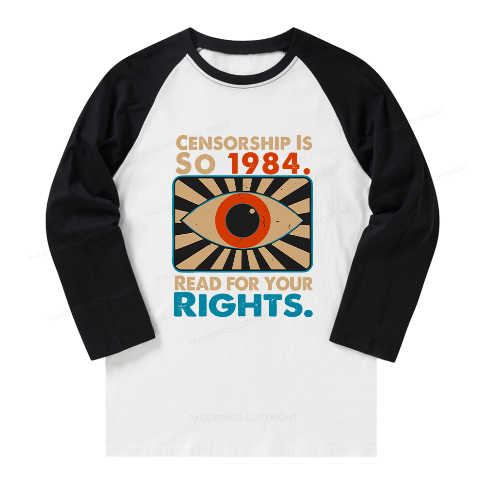 Pagewings Read For Your Rights Long Sleeve Raglan T-shirt