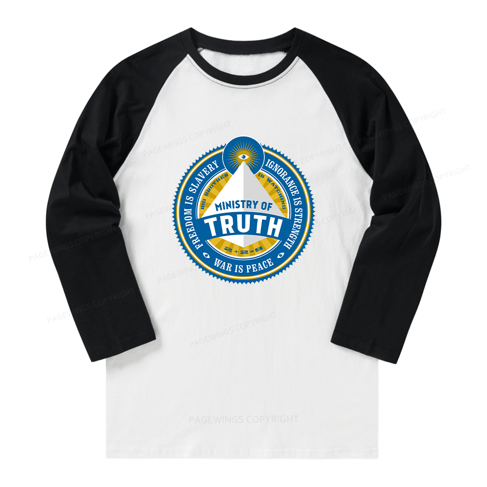 Pagewings Ministry of Truth Long Sleeve Raglan T-shirt