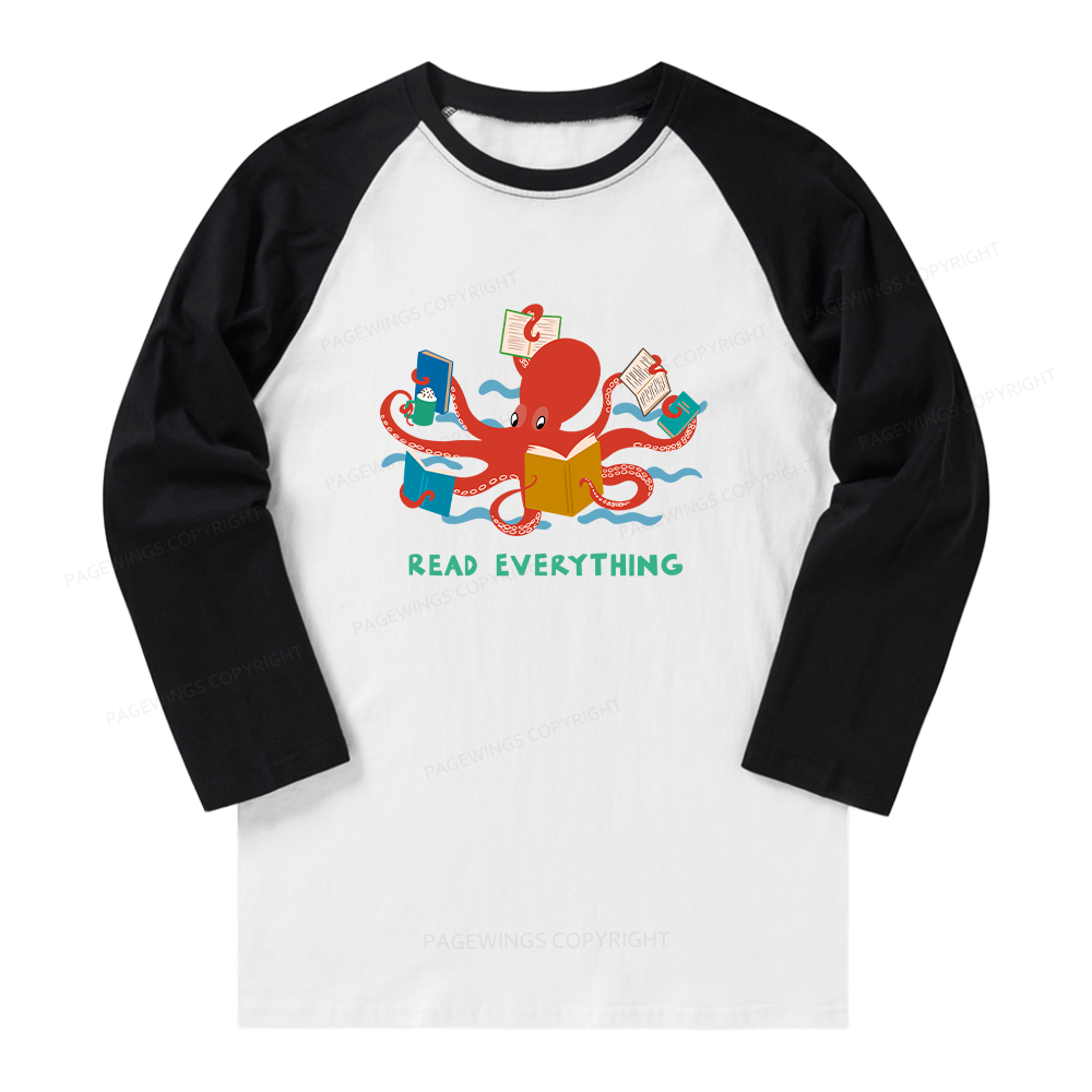 Pagewings Read Everything Long Sleeve Raglan T-shirt