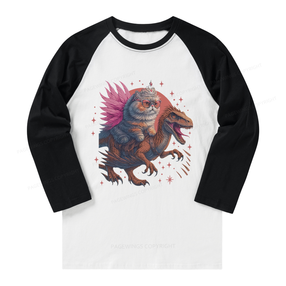 Pagewings Vintage Book Lover Princess Long Sleeve Raglan T-shirt