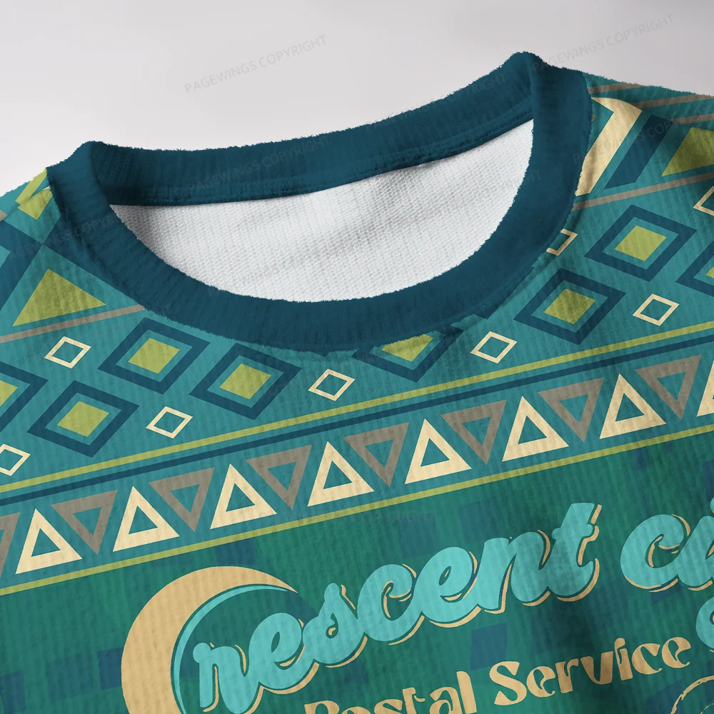 Pagewings Crescent City Postal Service Unisex Ugly Knit Sweatshirt