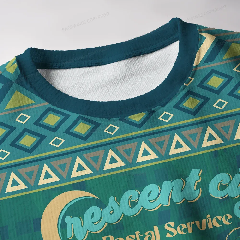 Pagewings Crescent City Postal Service Unisex Ugly Knit Sweatshirt