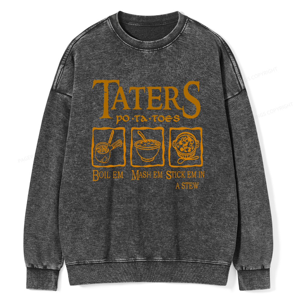 Pagewings Taters PoTaToes Unisex Washed Sweatshirt
