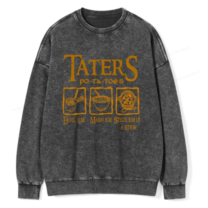 Pagewings Taters PoTaToes Unisex Washed Sweatshirt