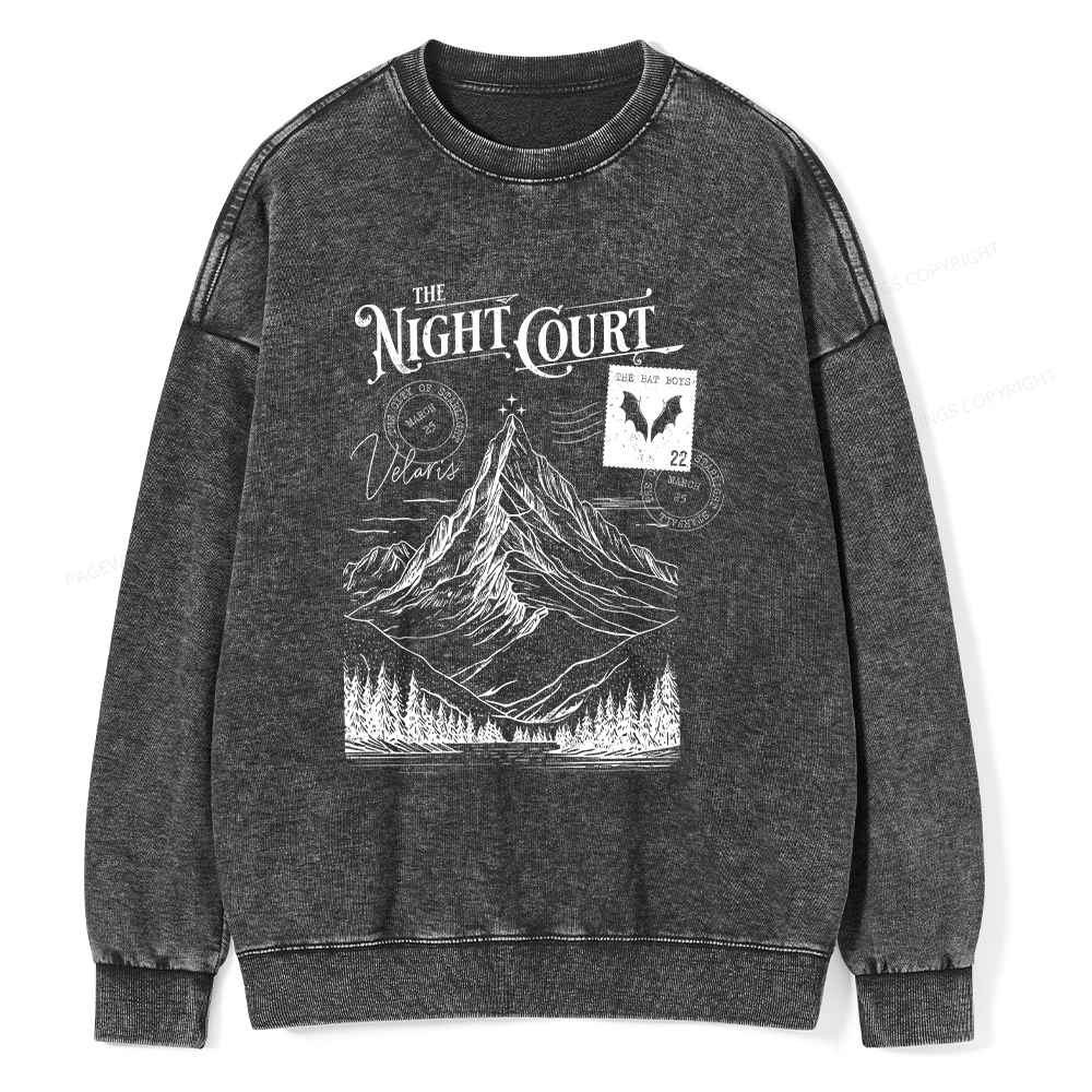 Pagewings  The Night Court Unisex Washed Sweatshirt
