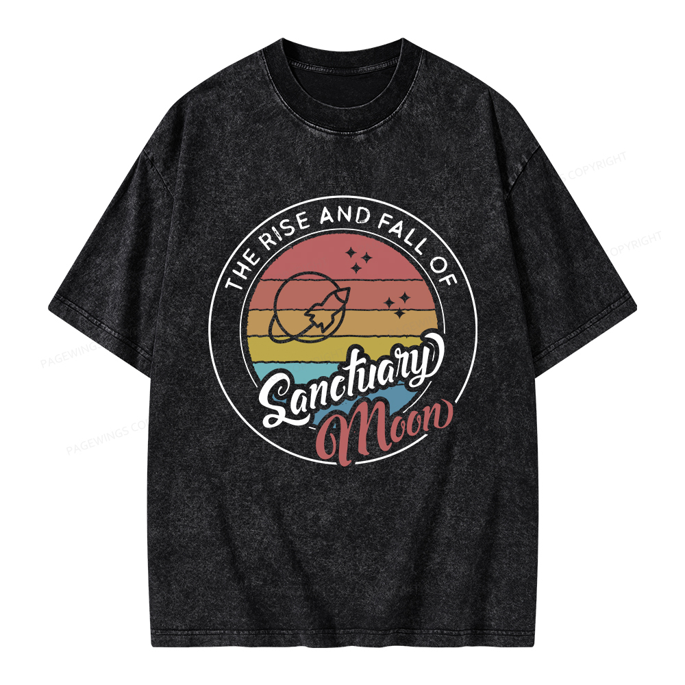Pagewings The Rise and Fall of Sanctuary Moon Unisex Washed T-shirt