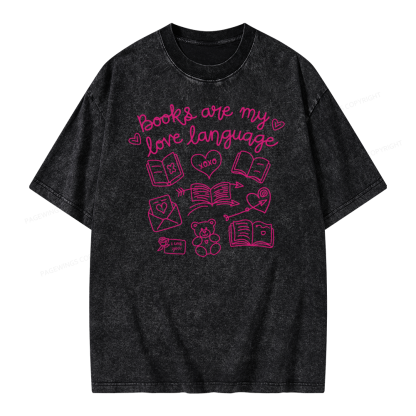 Pagewings Books Are My Love Language Unisex Washed T-shirt