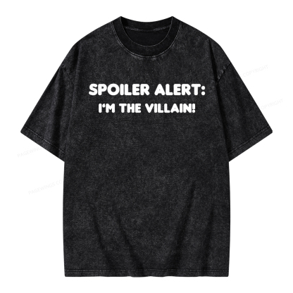 Pagewings Spoiler Alert: I'm The Villain Unisex Washed T-shirt