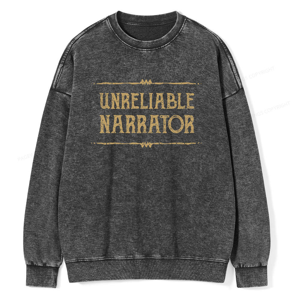 Pagewings Unreliable Narrator Unisex Washed Sweatshirt