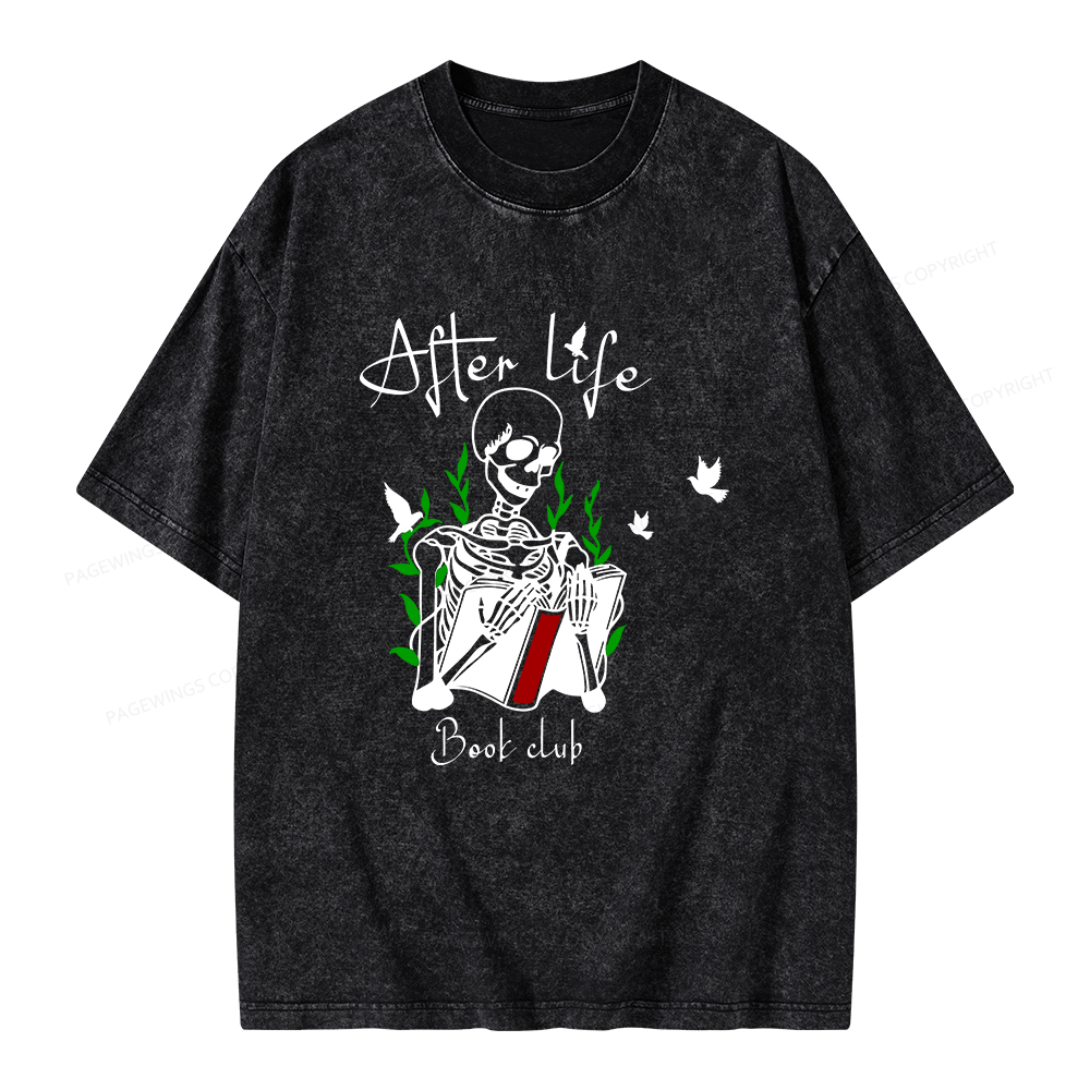 Pagewings Afterlife Book Club Unisex Washed T-shirt