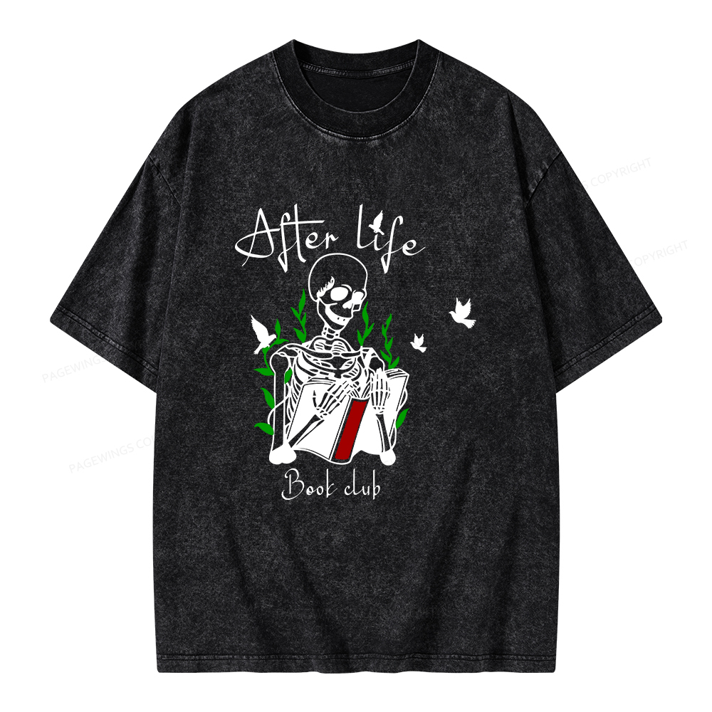 Pagewings Afterlife Book Club Unisex Washed T-shirt