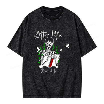 Pagewings Afterlife Book Club Unisex Washed T-shirt