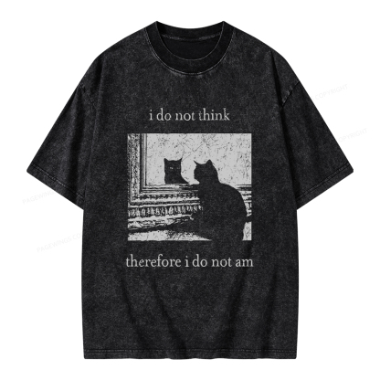 Pagewings I Do Not Think Therefore I Do Not Am Unisex Washed T-shirt