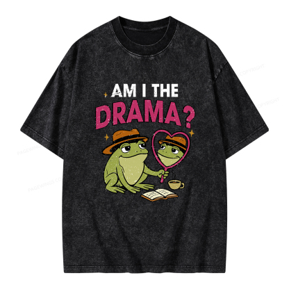Pagewings Am I The Drama Unisex Washed T-shirt