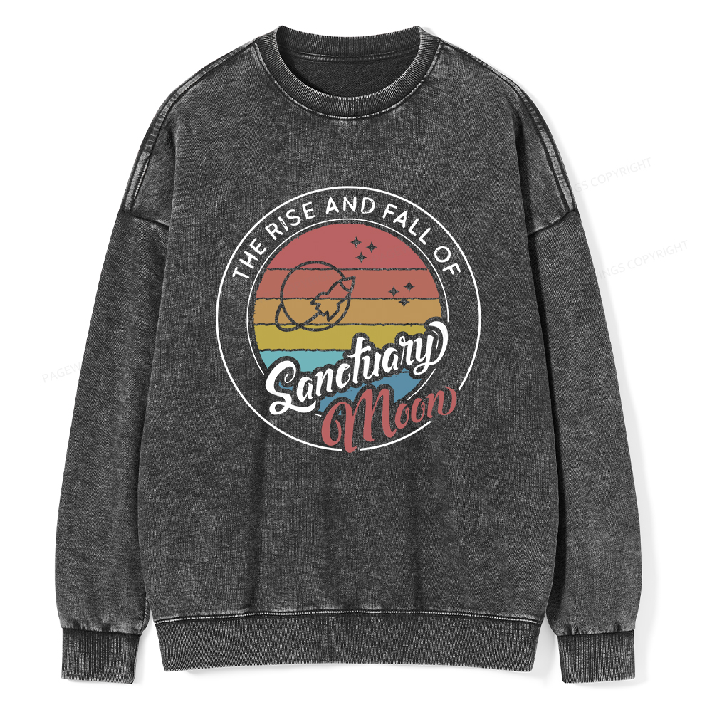 Pagewings The Rise and Fall of Sanctuary Moon Unisex Washed Sweatshirt