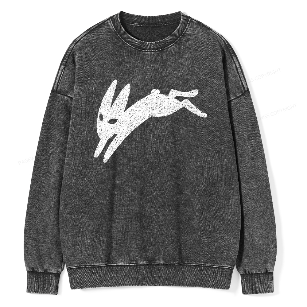 Pagewings Death Bunny Unisex Washed Sweatshirt