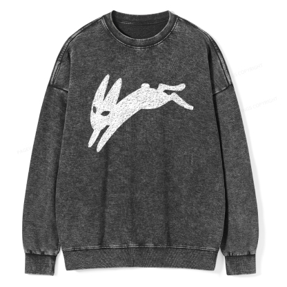 Pagewings Death Bunny Unisex Washed Sweatshirt
