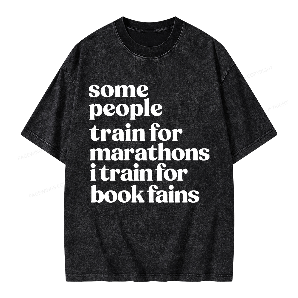 Pagewings I Train For Book Fairs Unisex Washed T-shirt