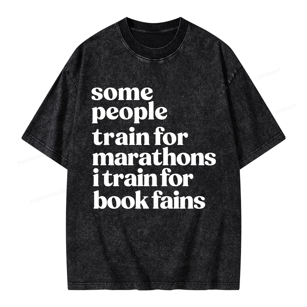 Pagewings I Train For Book Fairs Unisex Washed T-shirt