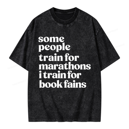 Pagewings I Train For Book Fairs Unisex Washed T-shirt