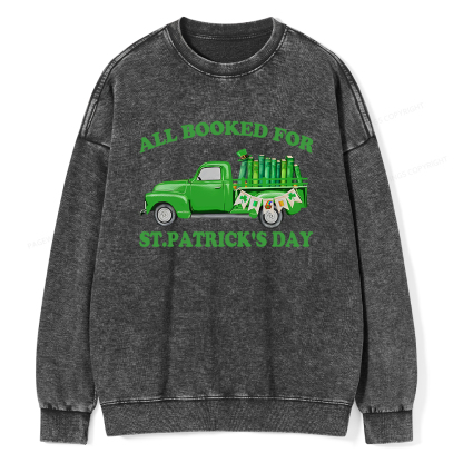 Pagewings All  Booked For St.patrick.s Day Unisex Washed Sweatshirt