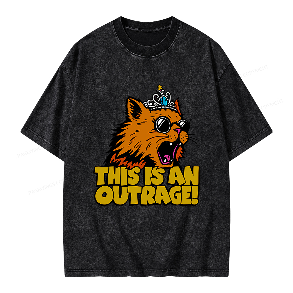 Pagewings This is an Outrage Unisex Washed T-shirt