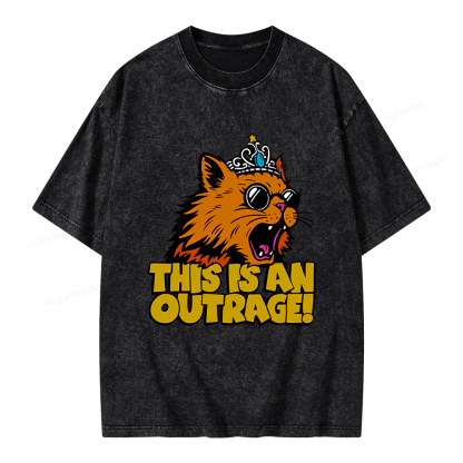 Pagewings This is an Outrage Unisex Washed T-shirt