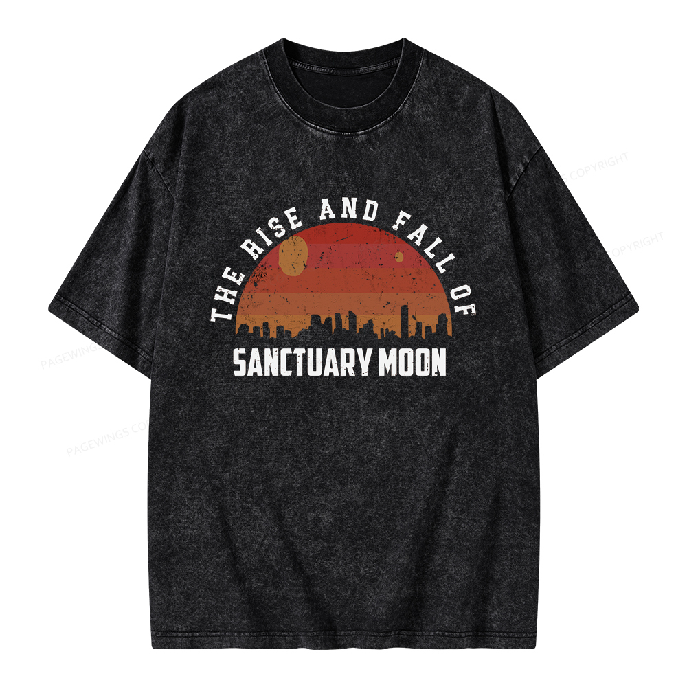 Pagewings Sanctuary Moon Vintage Unisex Washed T-shirt