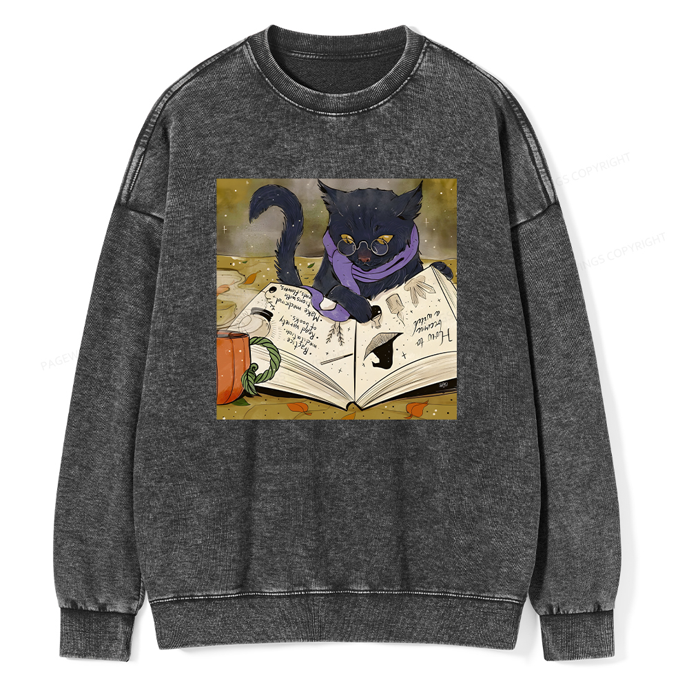 Pagewings Magic Book Lover Unisex Washed Sweatshirt
