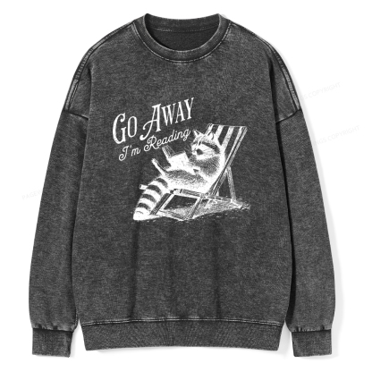 Pagewings Funny Raccoon Book Lover Tshirt Unisex Washed Sweatshirt