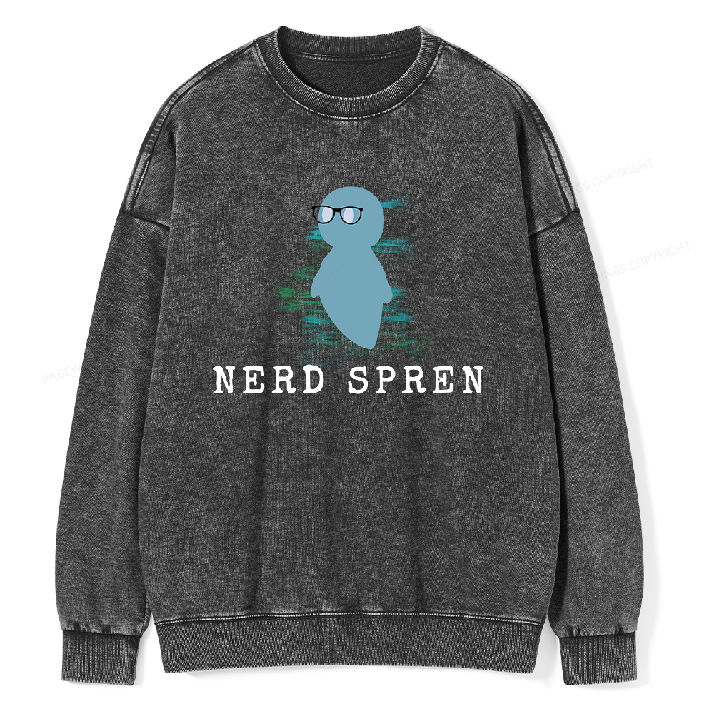 Pagewings Nerd Spren Unisex Washed Sweatshirt