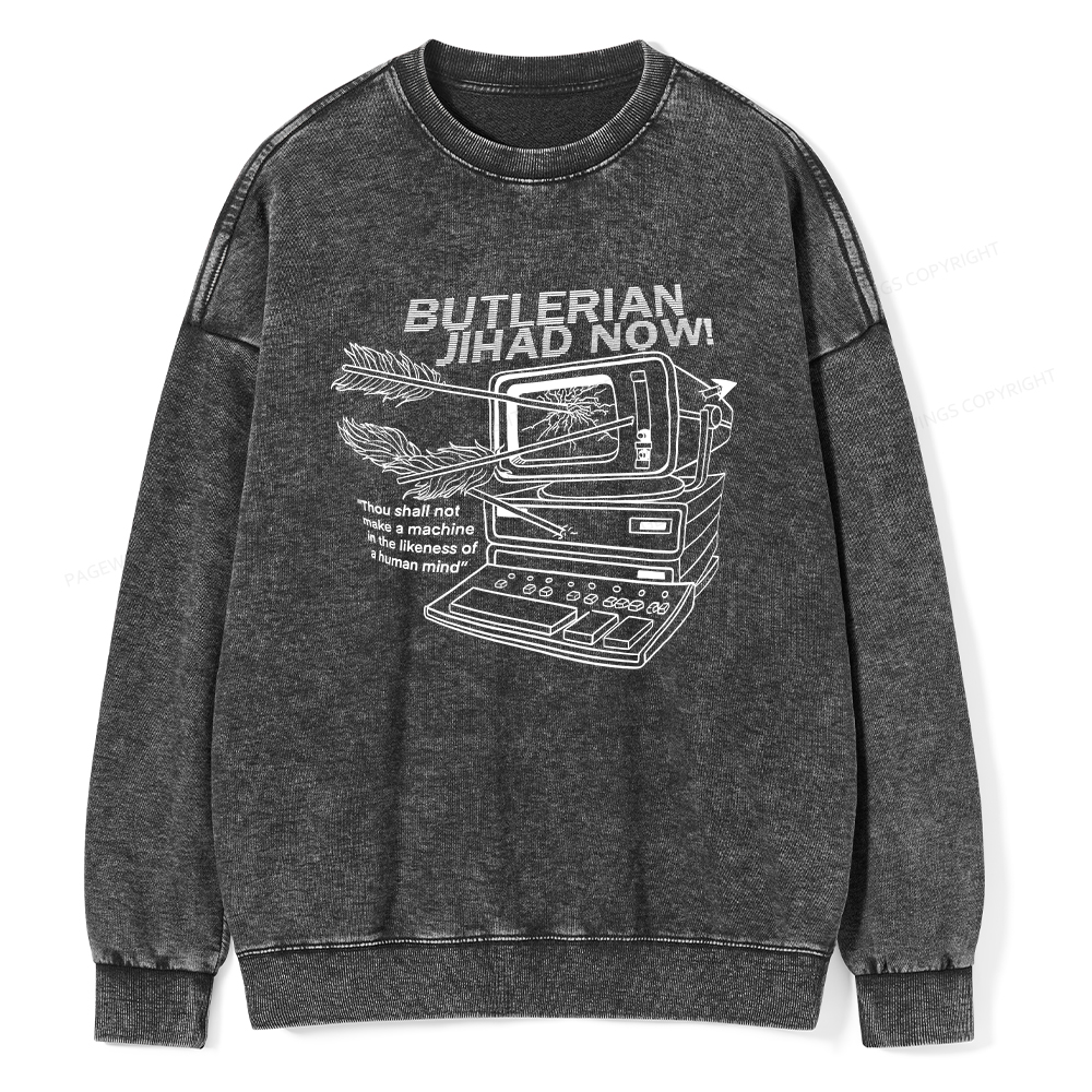 Pagewings Butlerian Jihad Now Unisex Washed Sweatshirt
