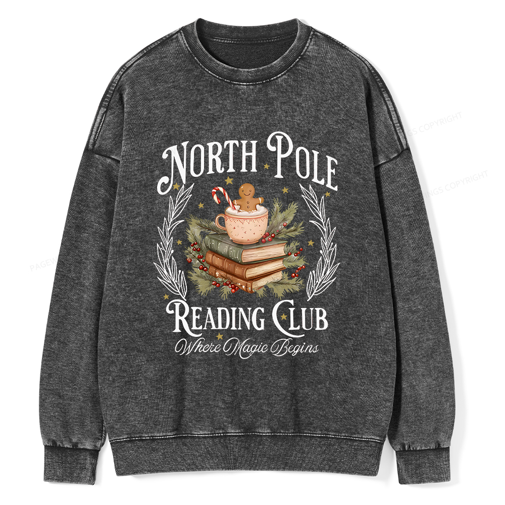 Pagewings  North Pole Book Club Unisex Washed Sweatshirt