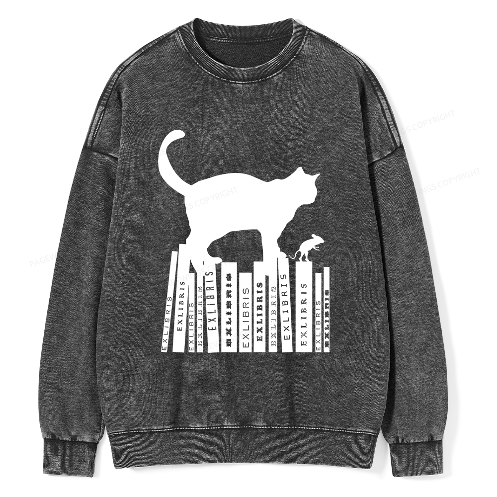 Pagewings Bookplate Creative T-shirt Unisex Washed Sweatshirt