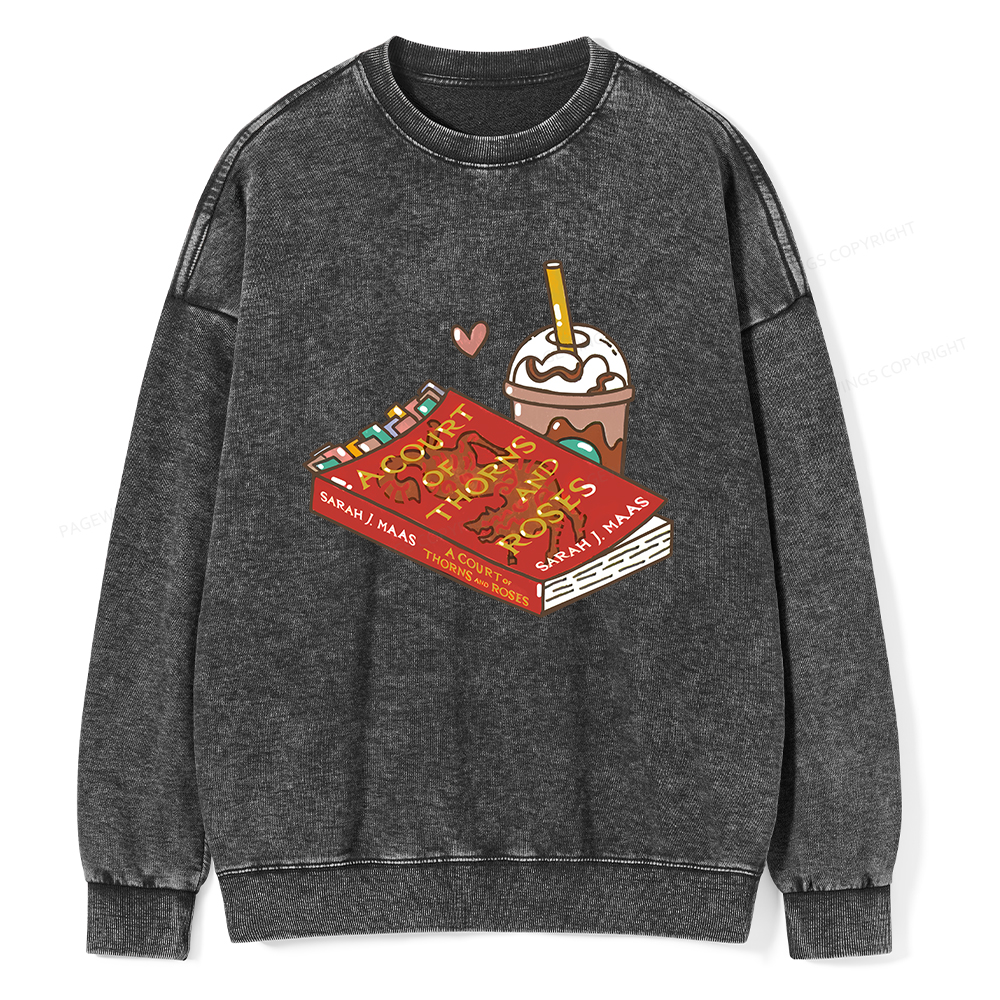 Pagewings A Court of Thorns and Roses Bookish  Unisex Washed Sweatshirt