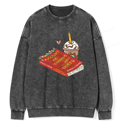 Pagewings A Court of Thorns and Roses Bookish  Unisex Washed Sweatshirt