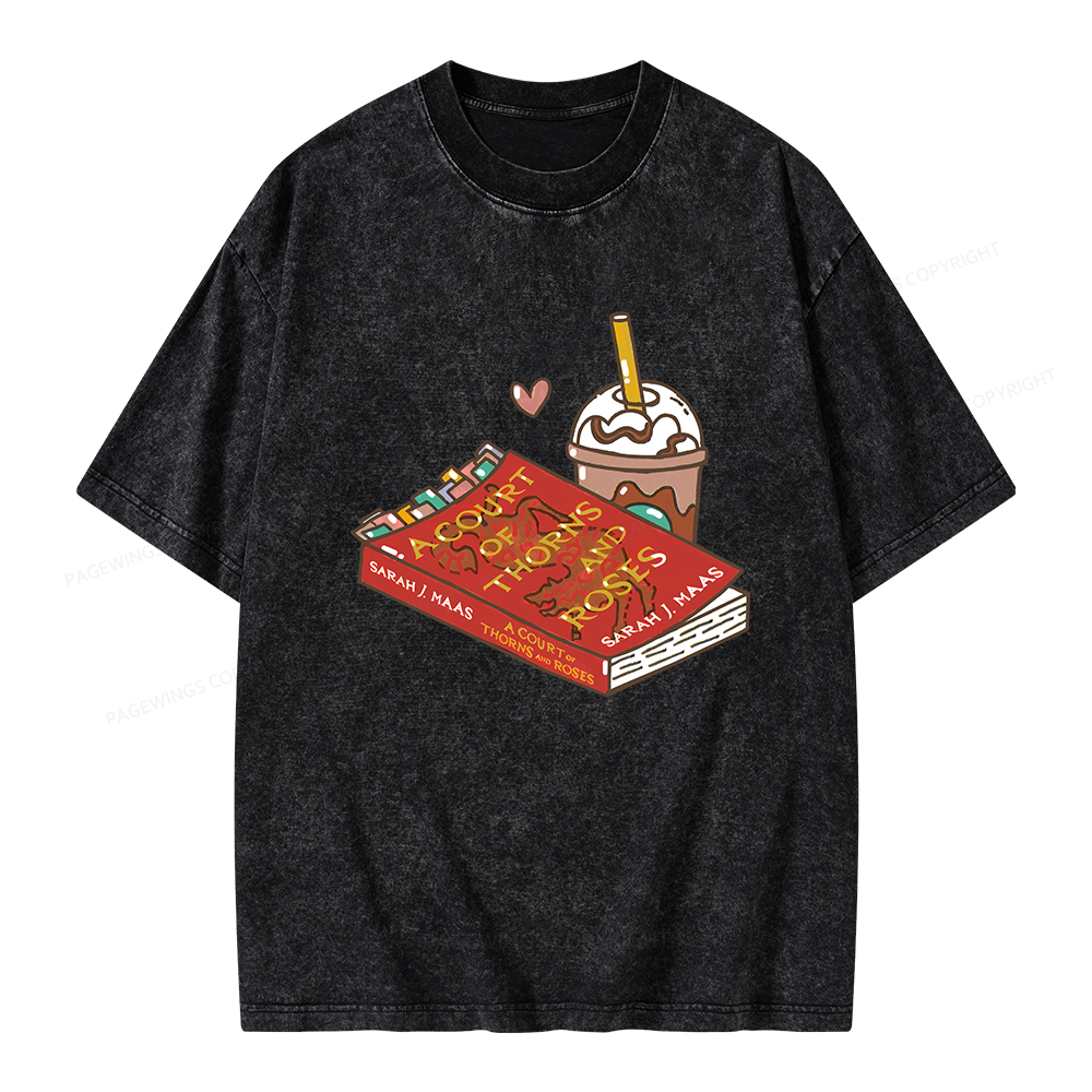Pagewings A Court of Thorns and Roses Bookish  Unisex Washed T-shirt