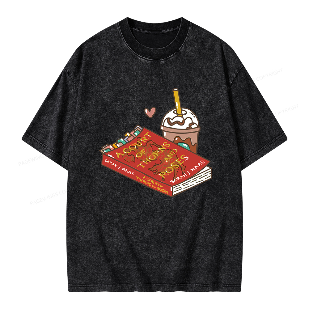 Pagewings A Court of Thorns and Roses Bookish Unisex Washed T-shirt