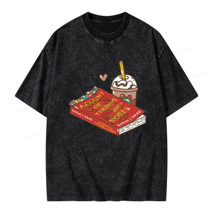 Pagewings A Court of Thorns and Roses Bookish  Unisex Washed T-shirt