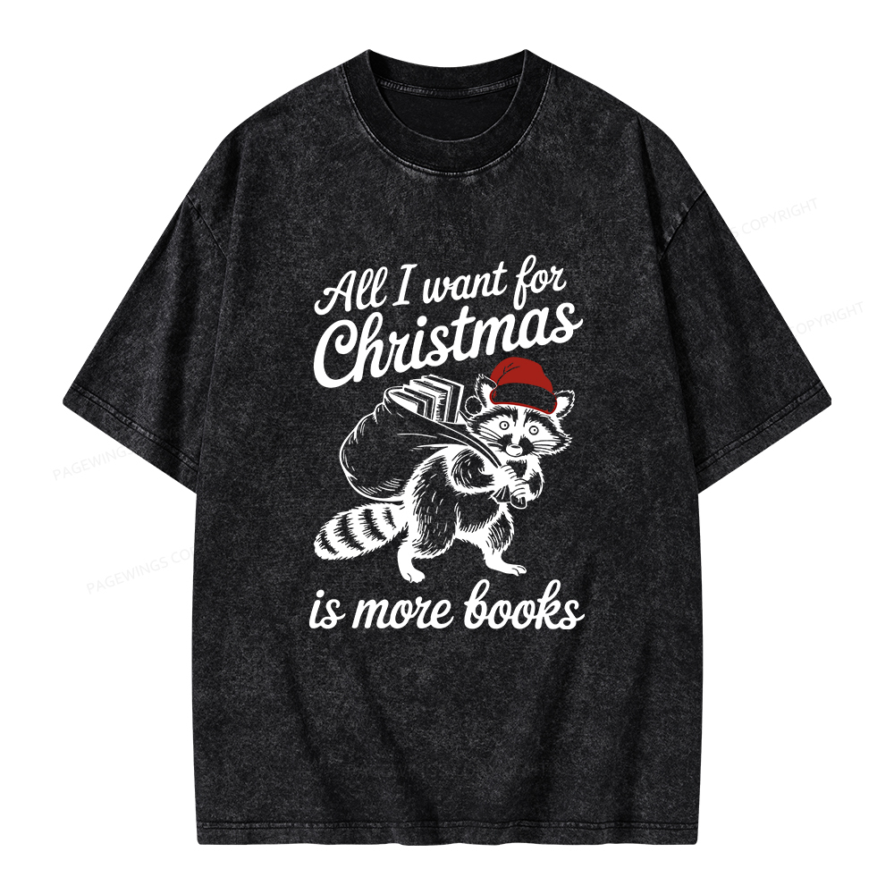 Pagewings Christmas Bookish Unisex Washed T-shirt