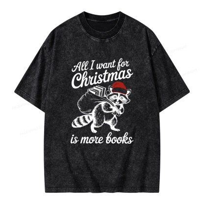 Pagewings Christmas Bookish Unisex Washed T-shirt