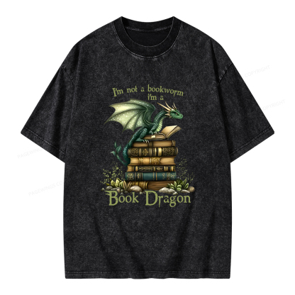 Pagewings Book Dragon Unisex Washed T-shirt