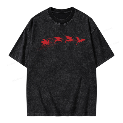 Pagewings Cozy Fantasy Christmas Unisex Washed T-shirt