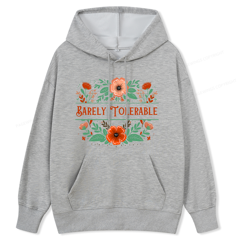Pagewings Barely Tolerable Book Lover Bookish Unisex Classic Hoodie