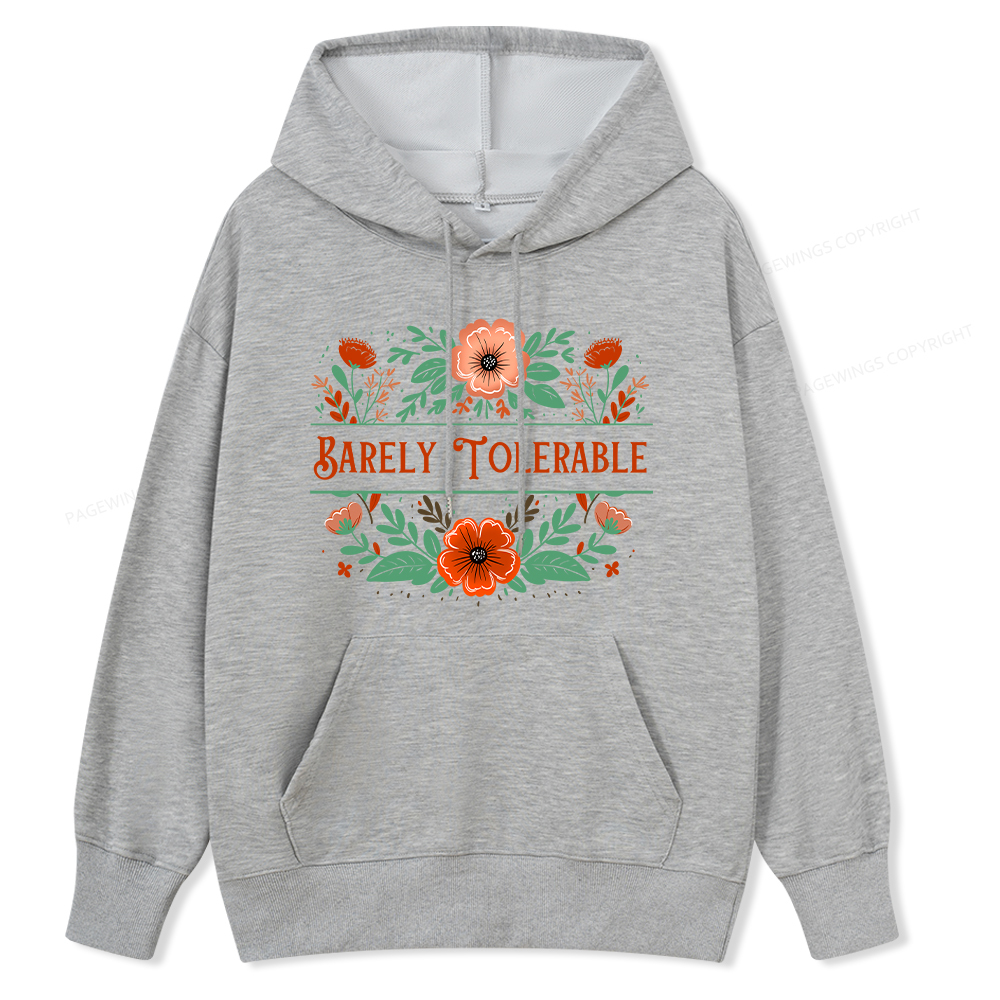 Pagewings Barely Tolerable Book Lover Bookish Unisex Classic Hoodie