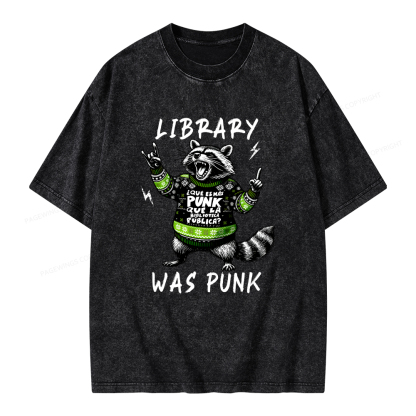 Pagewings Library Was Punk Unisex Washed T-shirt