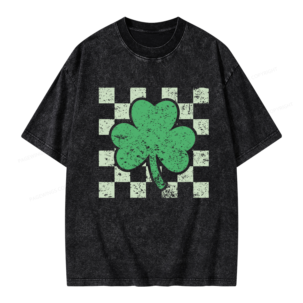 Pagewings St Patrick's Shirt, Shamrock Shirt Unisex Washed T-shirt