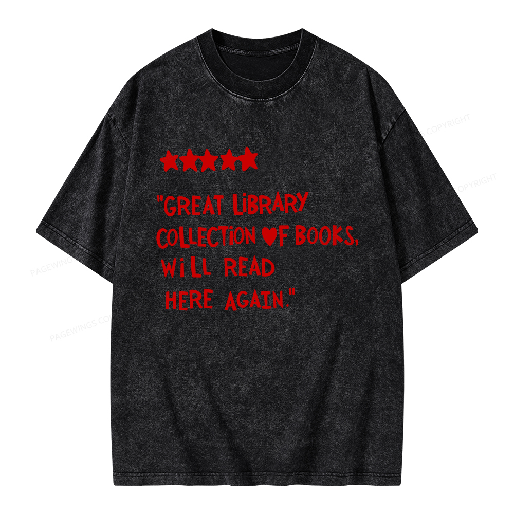 Pagewings Great Library Collection Of Books Unisex Washed T-shirt
