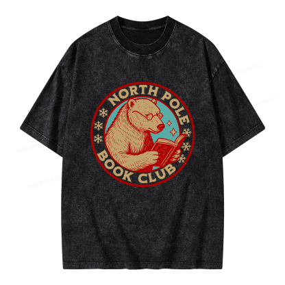 Pagewings North Pole Book Club Unisex Washed T-shirt