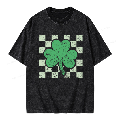 Pagewings St Patrick's Shirt, Shamrock Shirt Unisex Washed T-shirt